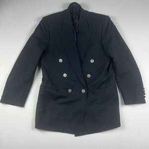 Celine Paris Blazer Mens 42 Navy Blue Double Breasted Wool Loro Piana France